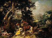 Abraham Bloemaert Landscape with the Ministry of John the Baptist. painting
